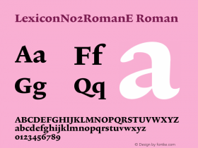 LexiconNo2RomanE Roman Version 001.000 Font Sample