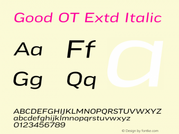 Good OT Extd Italic Version 7.60图片样张