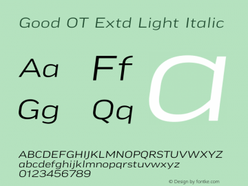 Good OT Extd Light Italic Version 7.60图片样张