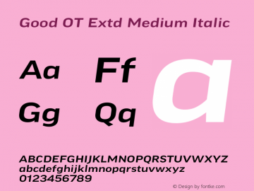 Good OT Extd Medium Italic Version 7.60图片样张