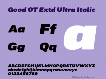 Good OT Extd Ultra Italic Version 7.60图片样张