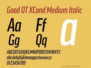 Good OT XCond Medium Italic Version 7.60图片样张