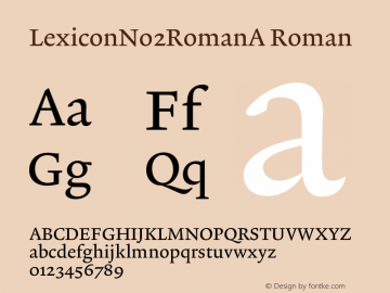 LexiconNo2RomanA Roman 001.000 Font Sample