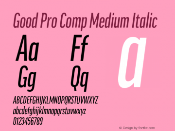 Good Pro Comp Medium Italic Version 7.60图片样张