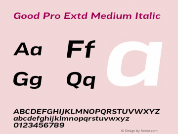 Good Pro Extd Medium Italic Version 7.60图片样张