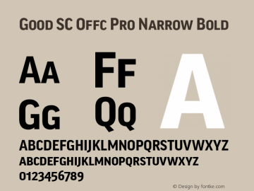 Good SC Offc Pro Narr Bold Version 7.504; 2014; Build 1020图片样张