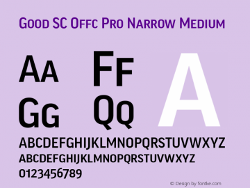 Good SC Offc Pro Narr Medium Version 7.504; 2014; Build 1020图片样张