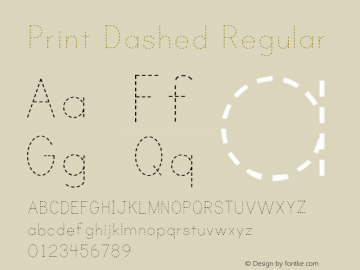 Print Dashed Regular Version 001.000 Font Sample