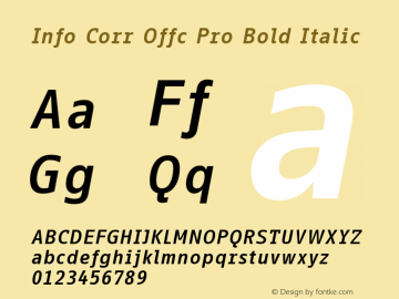 Info Corr Offc Pro Bold Italic Version 7.504; 2011; Build 1021图片样张