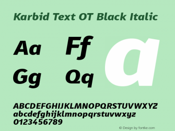 Karbid Text OT Black Italic Version 7.60图片样张