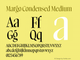 Margo Condensed Medium Version 0.002;hotconv 1.0.117;makeotfexe 2.5.65602图片样张