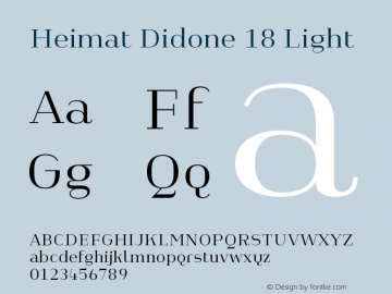 Heimat Didone 18 Light Version 1.000;PS 001.000;hotconv 1.0.70;makeotf.lib2.5.58329图片样张