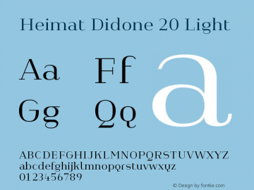 Heimat Didone 20 Light Version 1.000;PS 001.000;hotconv 1.0.70;makeotf.lib2.5.58329图片样张