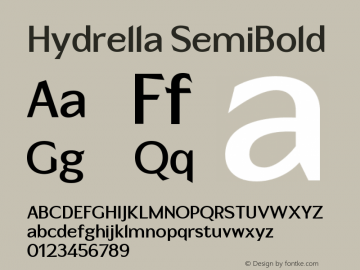 Hydrella SemiBold Version 1.000;hotconv 1.0.109;makeotfexe 2.5.65596图片样张