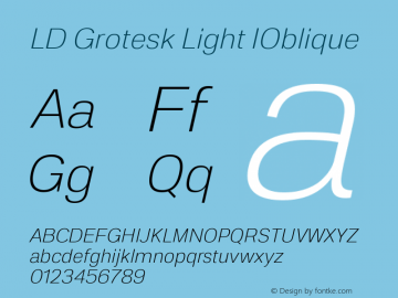 LD Grotesk Light IOblique Version 6.002图片样张