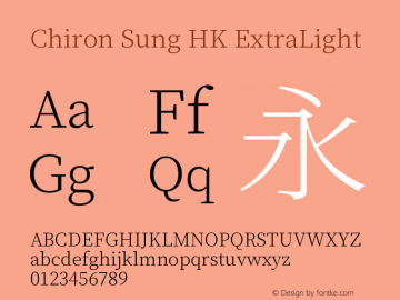 Chiron Sung HK EL Version 1.000;hotconv 1.0.118;makeotfexe 2.5.65603图片样张