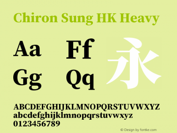 Chiron Sung HK H Version 1.000;hotconv 1.0.118;makeotfexe 2.5.65603图片样张