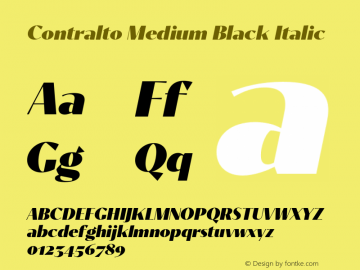 Contralto Medium Black Italic Version 1.000图片样张