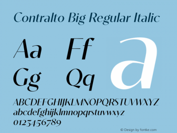 Contralto Big Regular Italic Version 1.000图片样张