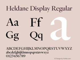 Heldane Display Regular Version 1.002;PS 1.0;hotconv 16.6.54;makeotf.lib2.5.65590图片样张