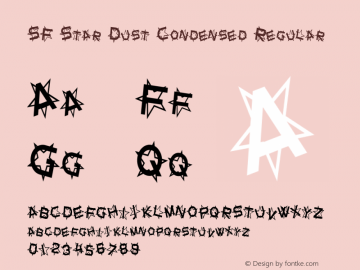 SF Star Dust Condensed Regular ver 1.0; 1999. Freeware for non-commercial use. Font Sample