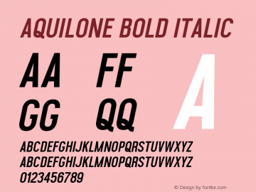 Aquilone-BoldItalic 1.000; ttfautohint (v1.3)图片样张