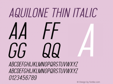 Aquilone-ThinItalic 1.000; ttfautohint (v1.3)图片样张