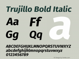 Trujillo Bold Italic Version 4.301;October 17, 2021;FontCreator 14.0.0.2814 64-bit图片样张