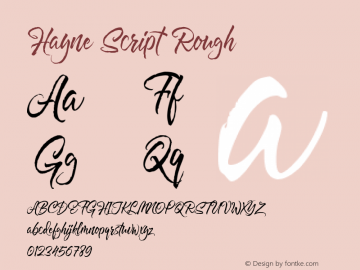 Hayne Script Rough Regular Version 1.000 | Dexsar Harry Anugrah (Majestype)图片样张