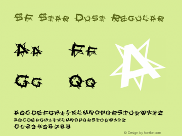 SF Star Dust Regular ver 1.0; 1999. Freeware for non-commercial use.图片样张