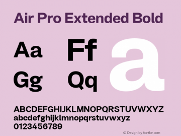 Air Pro Extended Bold Version 2.000;hotconv 1.0.109;makeotfexe 2.5.65596图片样张