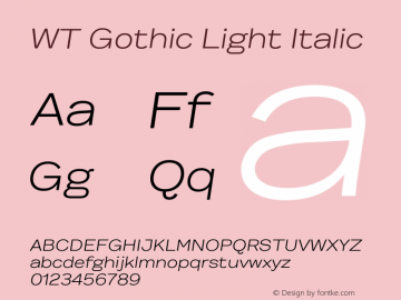 WT Gothic Light Italic Version 2.005 | web-ttf图片样张