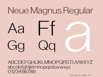 Neue Magnus Regular Version 1.001;hotconv 1.0.109;makeotfexe 2.5.65596图片样张