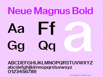 Neue Magnus Bold Version 1.001;hotconv 1.0.109;makeotfexe 2.5.65596图片样张