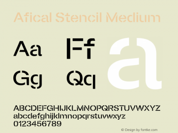 AficalStencil-Medium Version 2.000;FEAKit 1.0图片样张