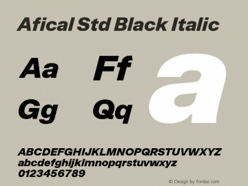 AficalStd-BlackItalic Version 2.000;FEAKit 1.0图片样张