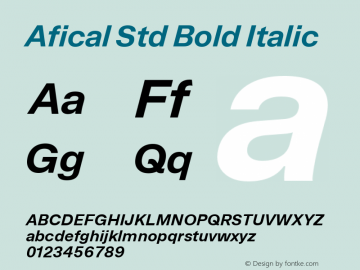 AficalStd-BoldItalic Version 2.000;FEAKit 1.0图片样张