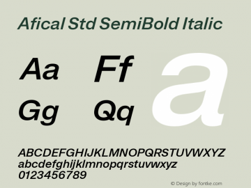 AficalStd-SemiBoldItalic Version 2.000;FEAKit 1.0图片样张