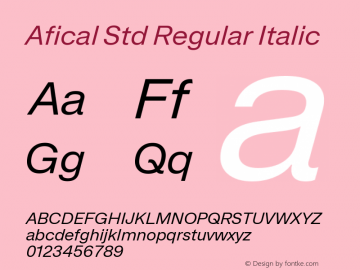 AficalStd-RegularItalic Version 2.000;FEAKit 1.0图片样张