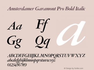 Amsterdamer Garamont Pro Bold Italic Version 1.000 | web-ttf图片样张