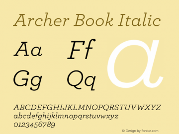 Archer Book Italic Version 1.203 Pro图片样张