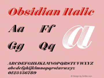 Obsidian Roman Italic Version 1.002图片样张