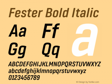 Fester Bold Italic Version 1.000;FEAKit 1.0图片样张