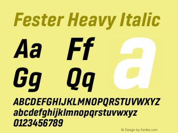 Fester Heavy Italic Version 1.000;FEAKit 1.0图片样张