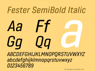 Fester SemiBold Italic Version 1.000;FEAKit 1.0图片样张