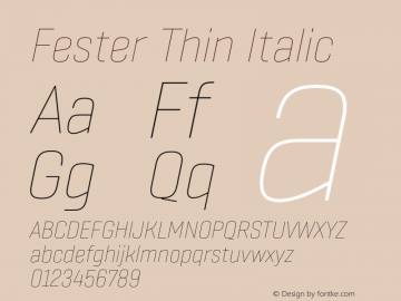Fester Thin Italic Version 1.000;FEAKit 1.0图片样张