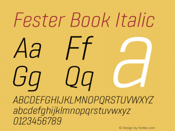 Fester Book Italic Version 1.000图片样张
