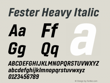 Fester Heavy Italic Version 1.000图片样张