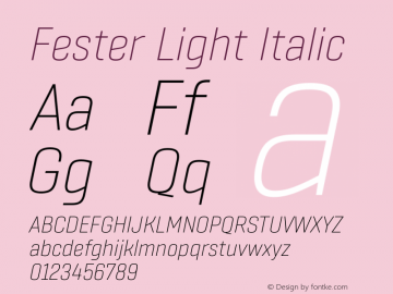 Fester Light Italic Version 1.000图片样张