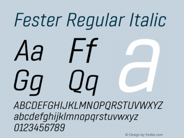 Fester Regular Italic Version 1.000图片样张